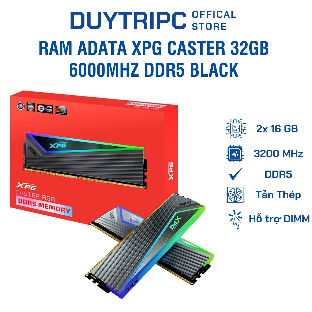 RAM Adata XPG Caster 32GB (2x16GB) 6000Mhz DDR5 Black